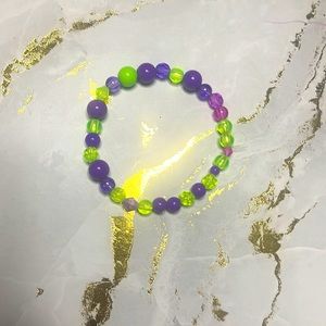 Handmade Green and purple bracelet